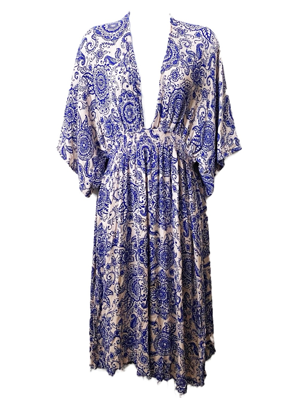Kimono Style Paisley Miley + Molly Key Hole Back tie Bohemian midi